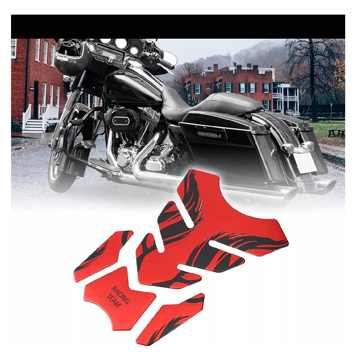 Calcomanias Motos 3d Protector De Cubre Tanque Rojo