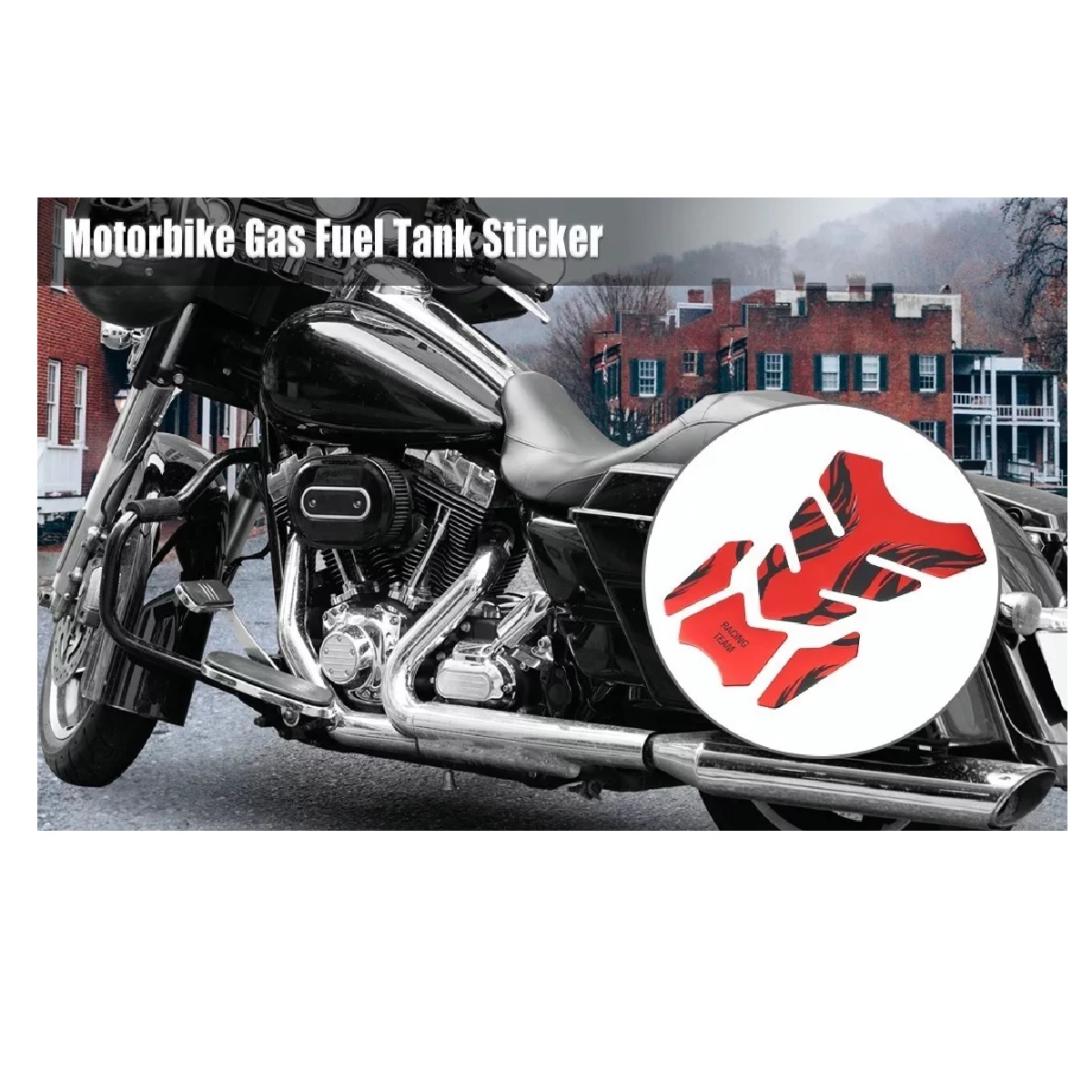 Calcomanias Motos 3d Protector De Cubre Tanque Rojo