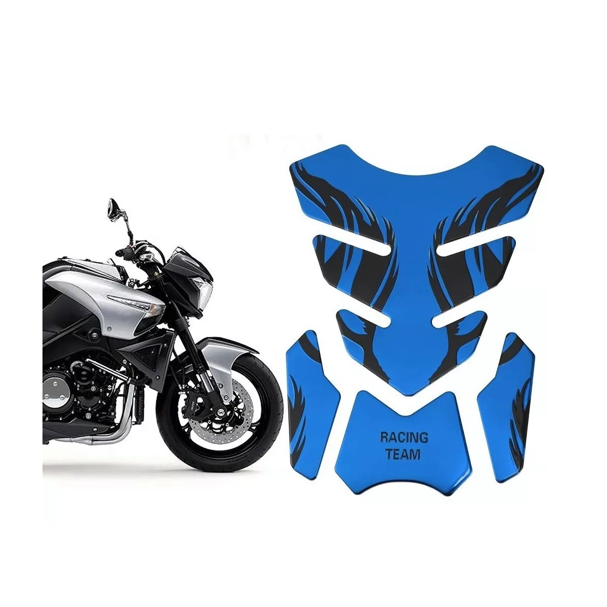 Calcomanias Motos 3d Protector De Cubre Tanque Azul