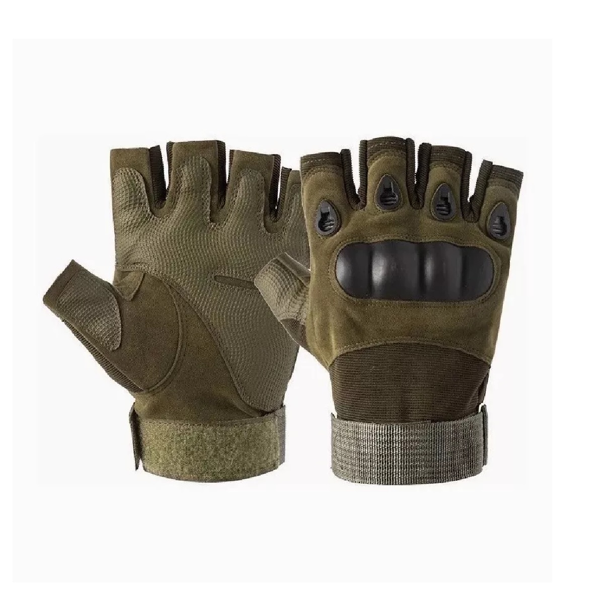 Guantes Tacticos Militar Medio Dedo Motocicleta Y Bicicleta Verde M
