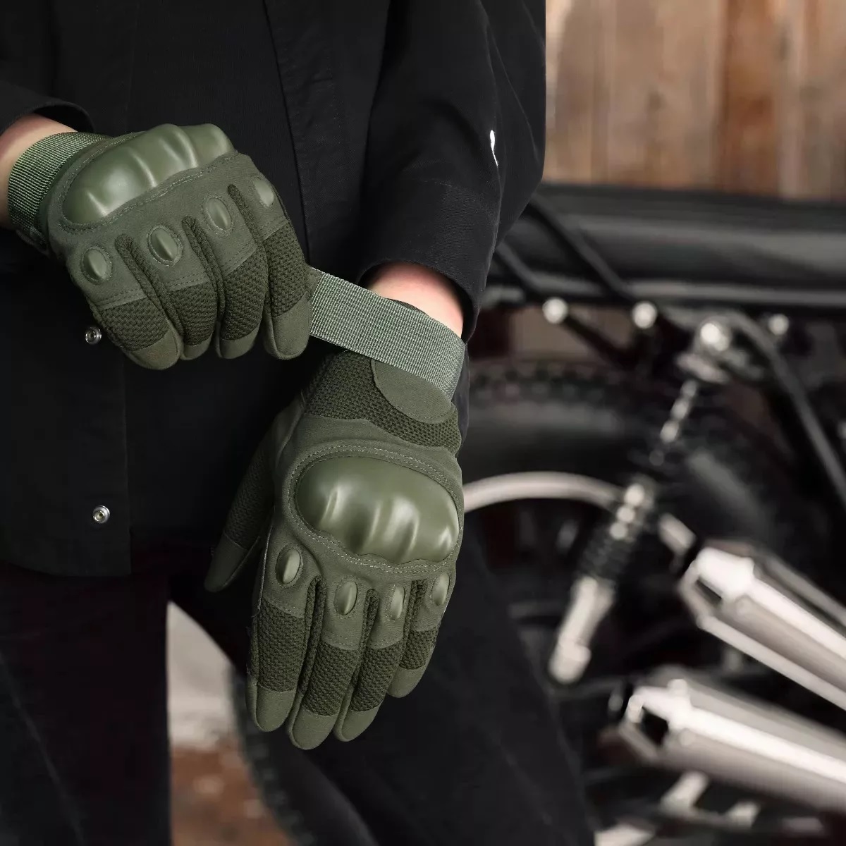 Guantes De Proteccion Para Moto Táctil Anti Derrape Green XL
