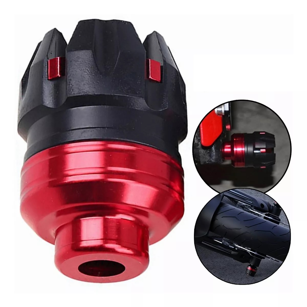 Jgo Par Slider Eje Llanta Universal Motocicleta Rojo