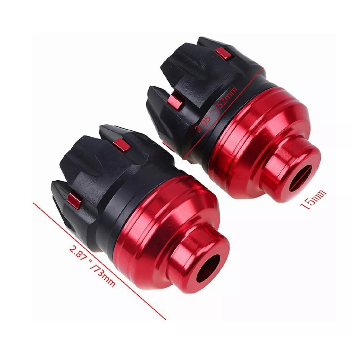 Jgo Par Slider Eje Llanta Universal Motocicleta Rojo