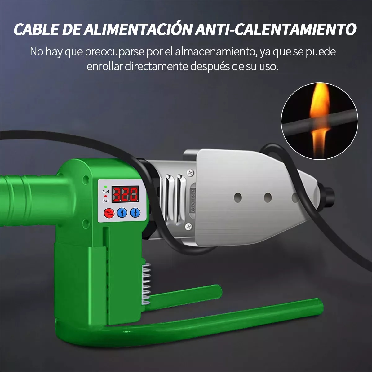 Kit Termofusor 1000w Pantalla Digital De Con 6 Dados+tijeras Verde