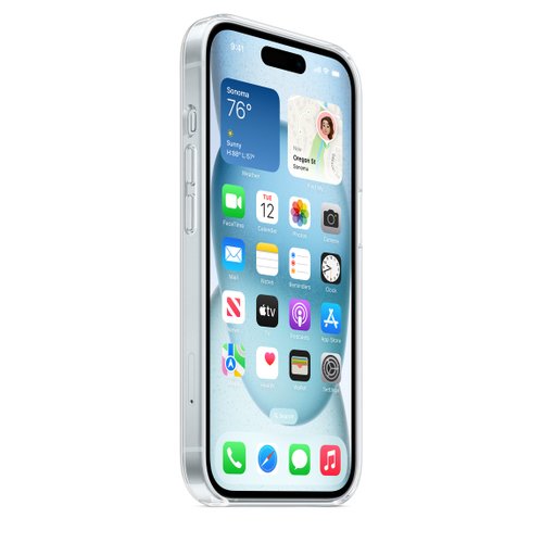 Funda de silicón con MagSafe para el iPhone 15 Plus, Apple - Transparente