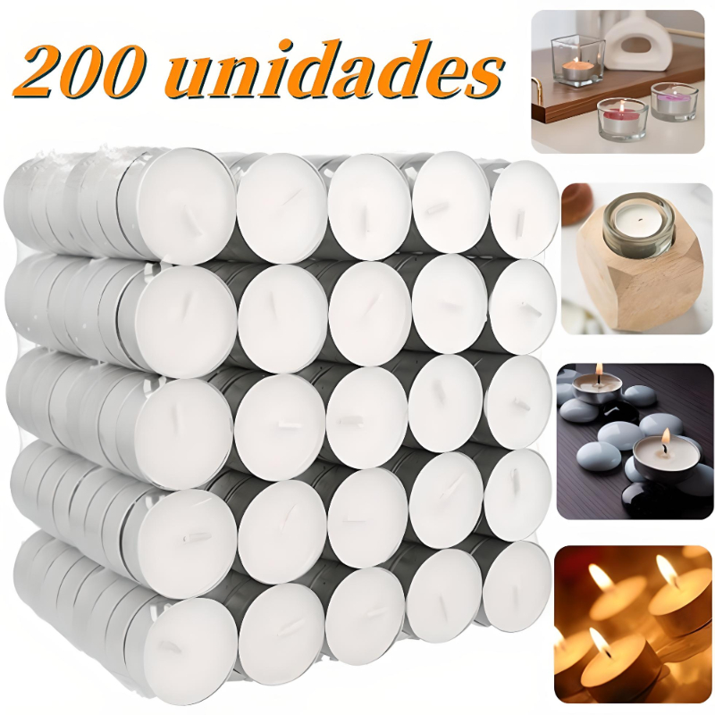 Velas Decorativas 200 Pcs Mini Velas De Tea Light Sin Aroma