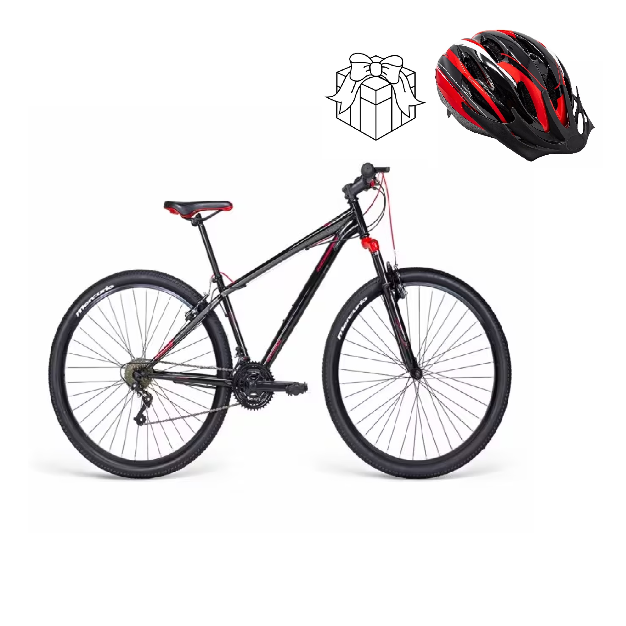 BICICLETA MERCURIO KAIZER MTB R29 ROJO FRENO DE DISCO 21V + CASCO DE REGALO 