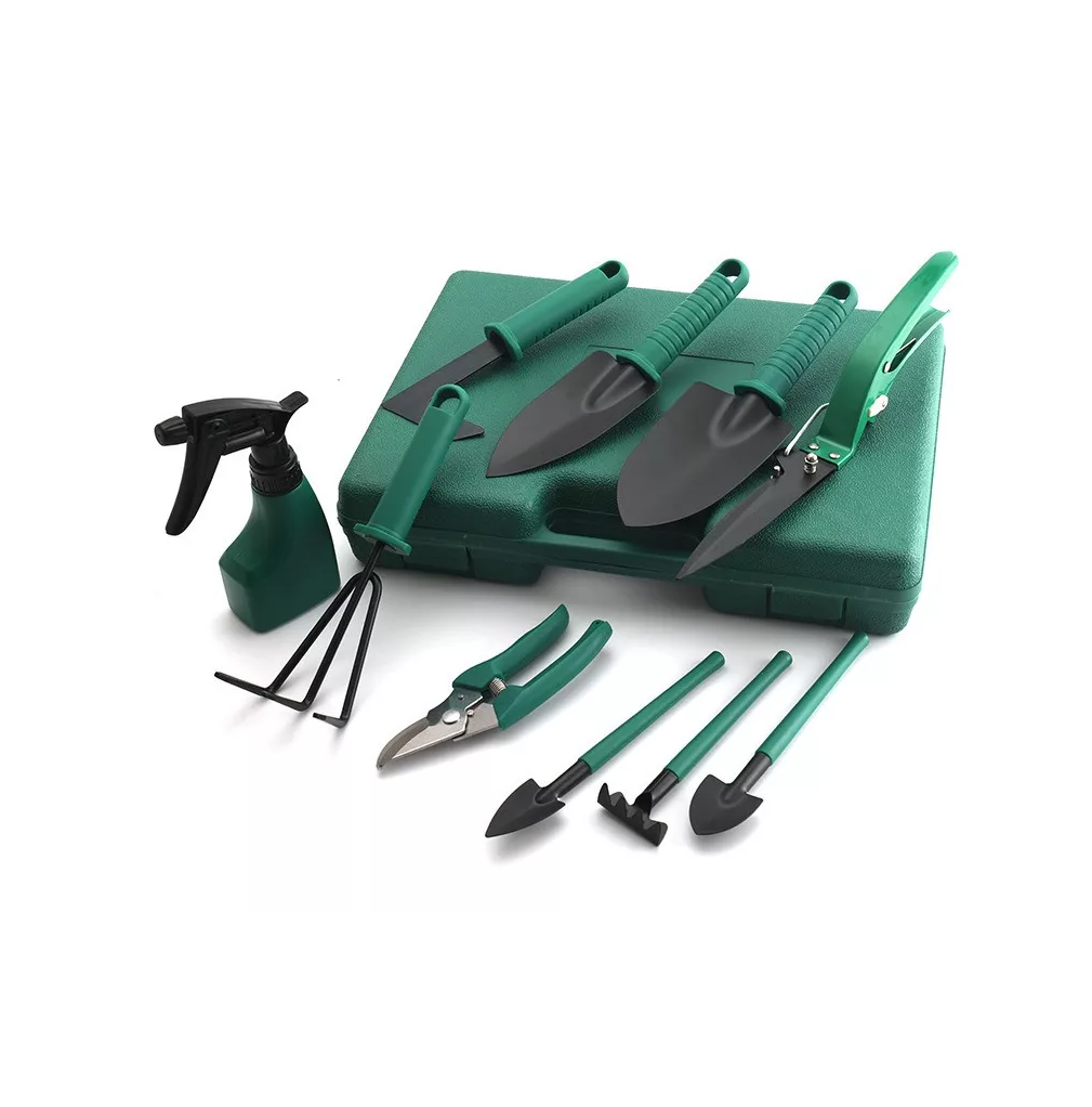 Herramientas Jardinería, 10 Piezas Verde con Negro