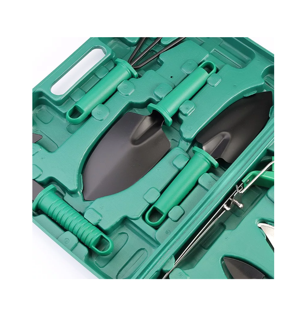 Herramientas Jardinería, 10 Piezas Verde con Negro