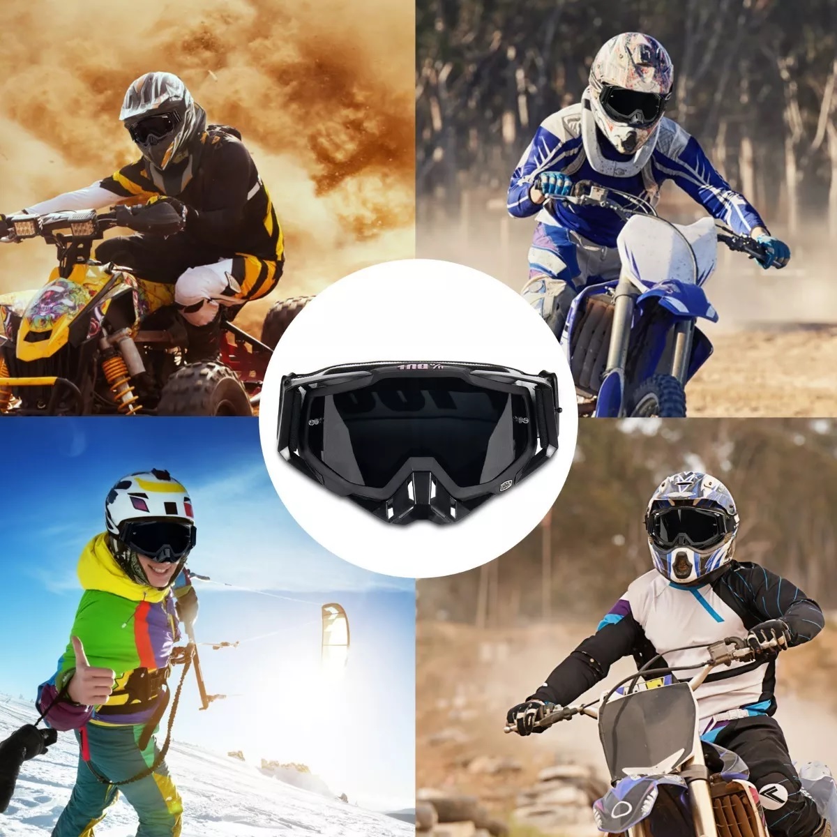 Goggles Motocross Gafas De Esquí Mtb Motociclista Negro