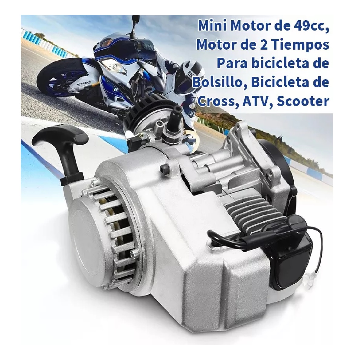 Motor De Bolsillo De 2 Tiempos De 49 Cc Para Motocicleta