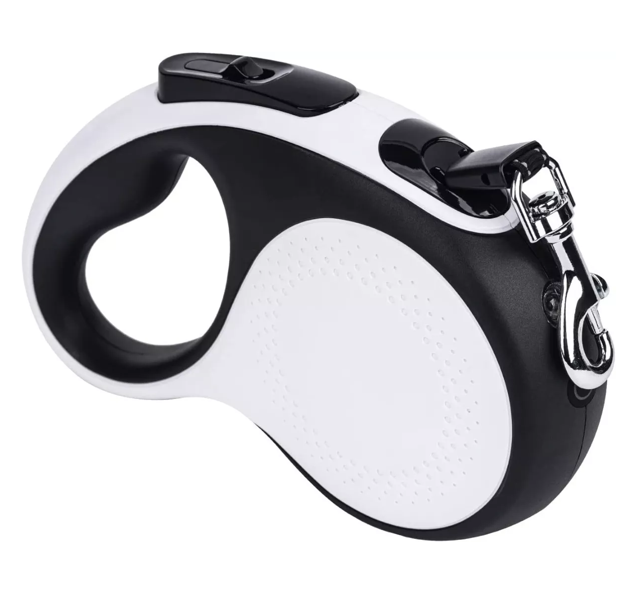 Correa Retractil Lampara Para Perros Blanco con Negro