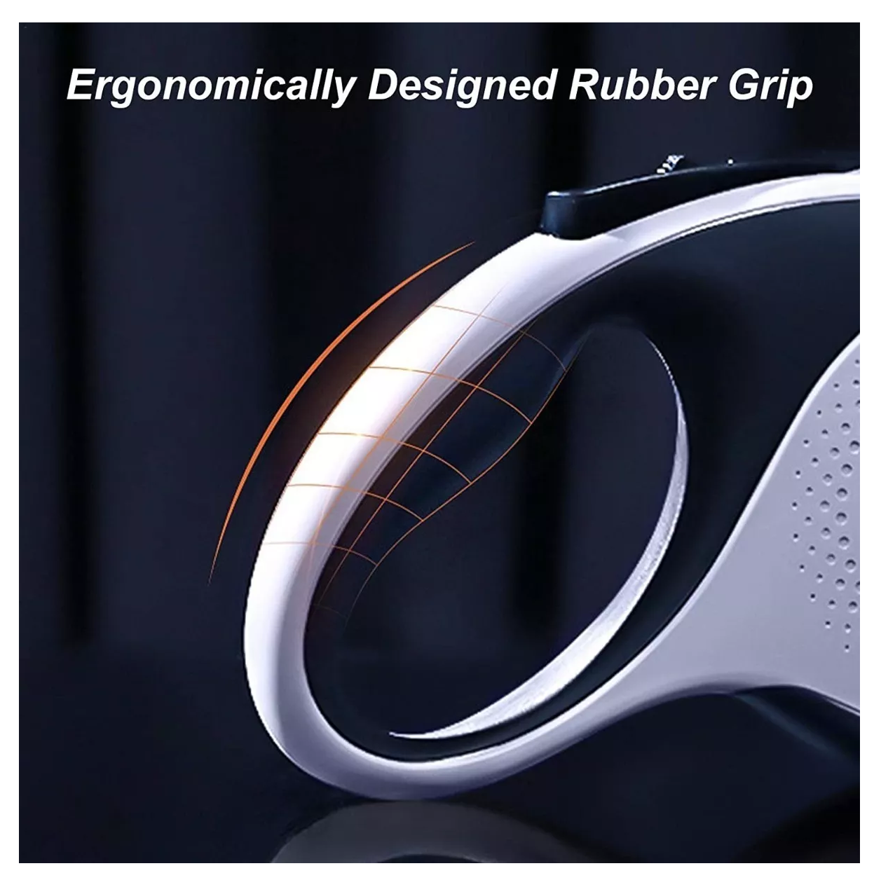 Correa Retractil Lampara Para Perros Blanco con Negro