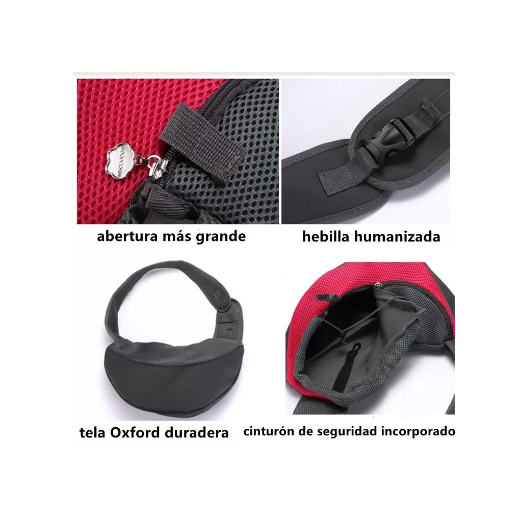  Mochila/cangurera Para Mascotas Negra