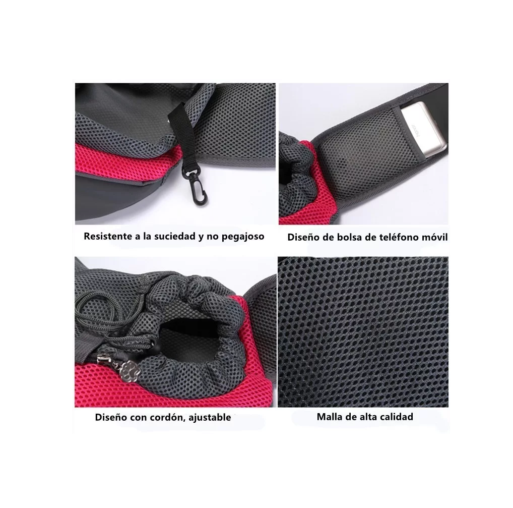  Mochila/cangurera Para Mascotas Negra