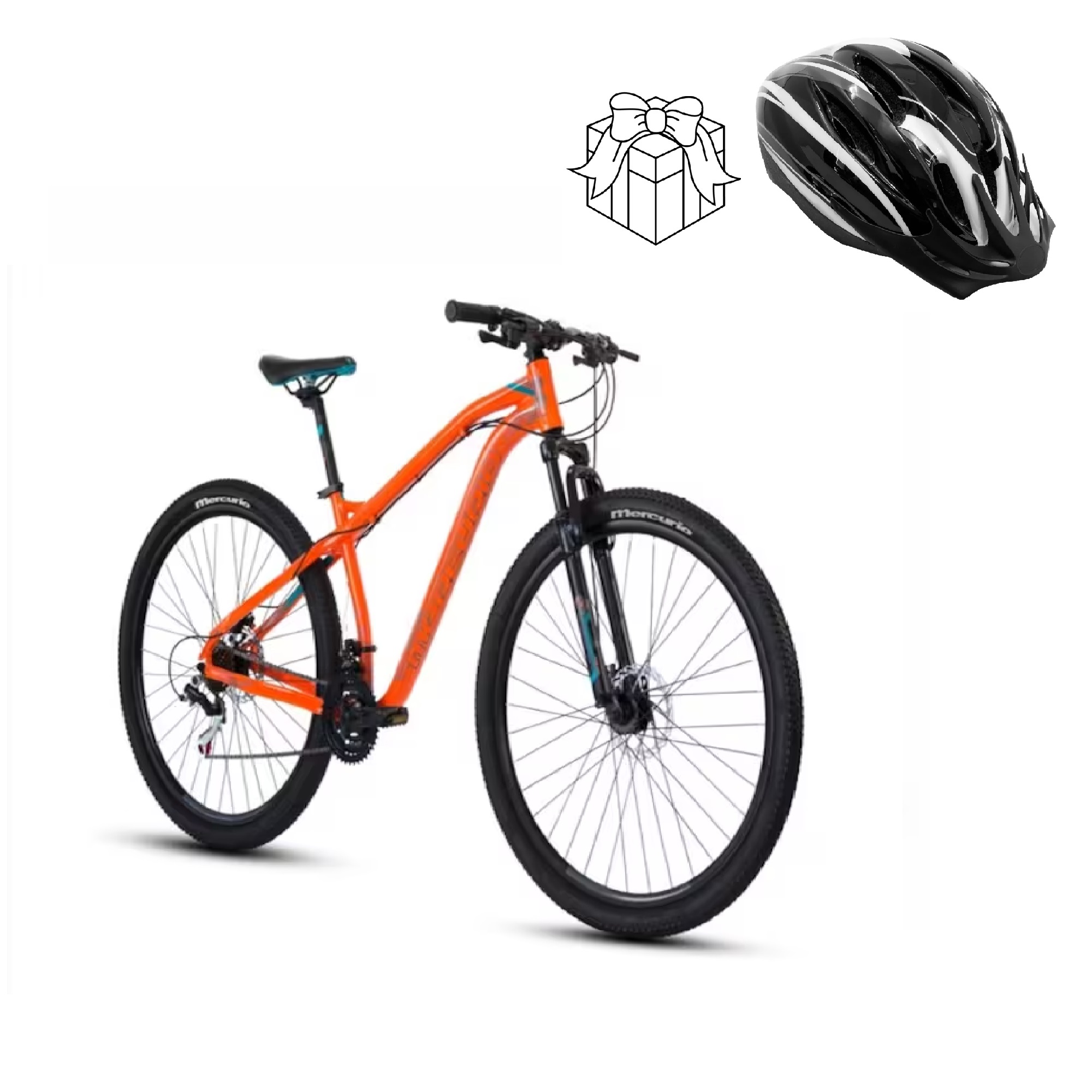 BICICLETA MERCURIO RANGER PRO R29 NARANJA + CASCO DE REGALO 