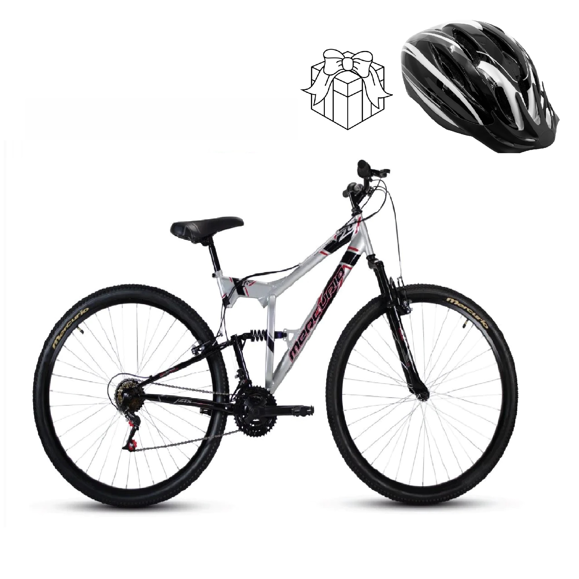BICICLETA MERCURIO ZTX DH R29 GRIS/NEGRO + CASCO DE REGALO 