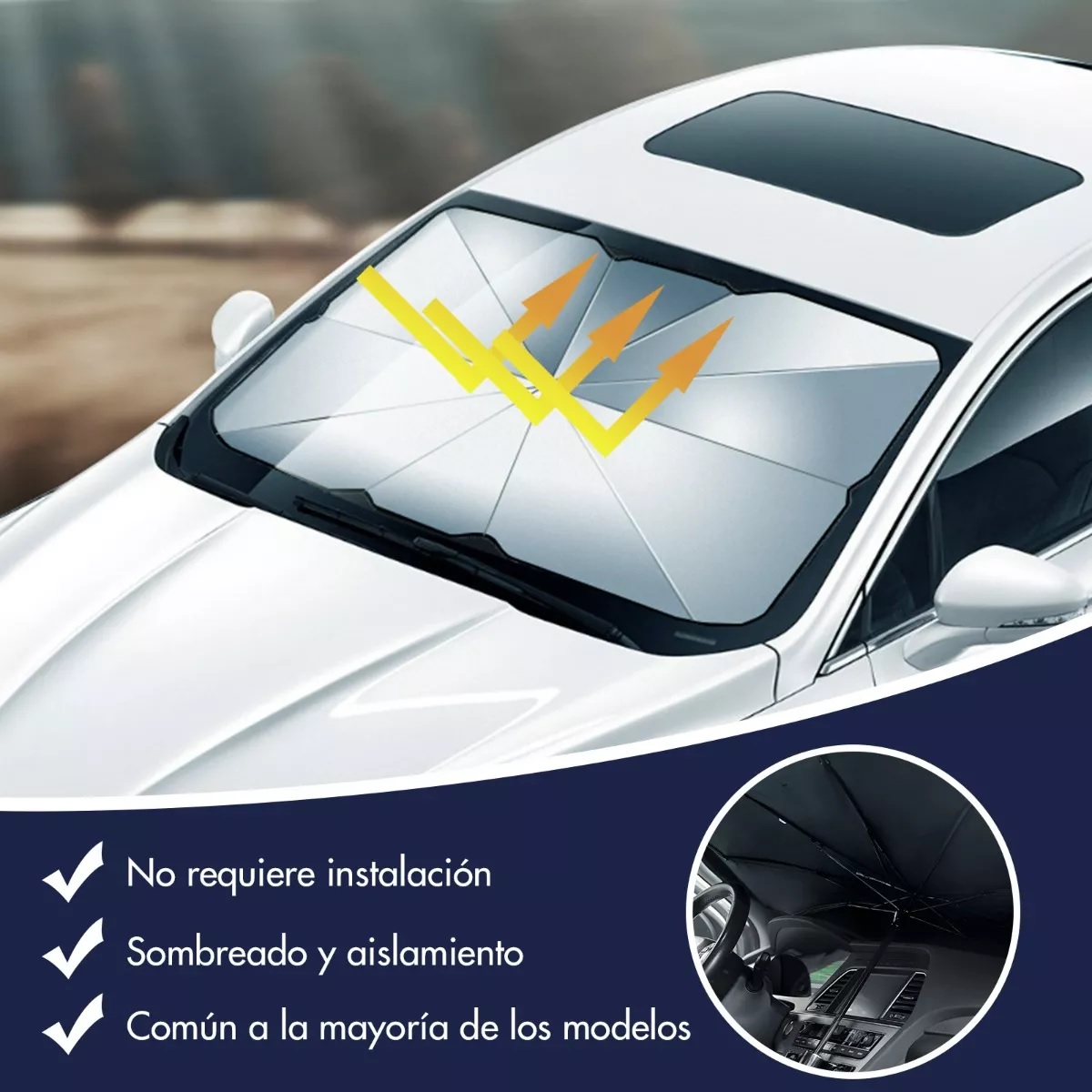 Parabrisas Retráctil Protección Cubre Para Sol