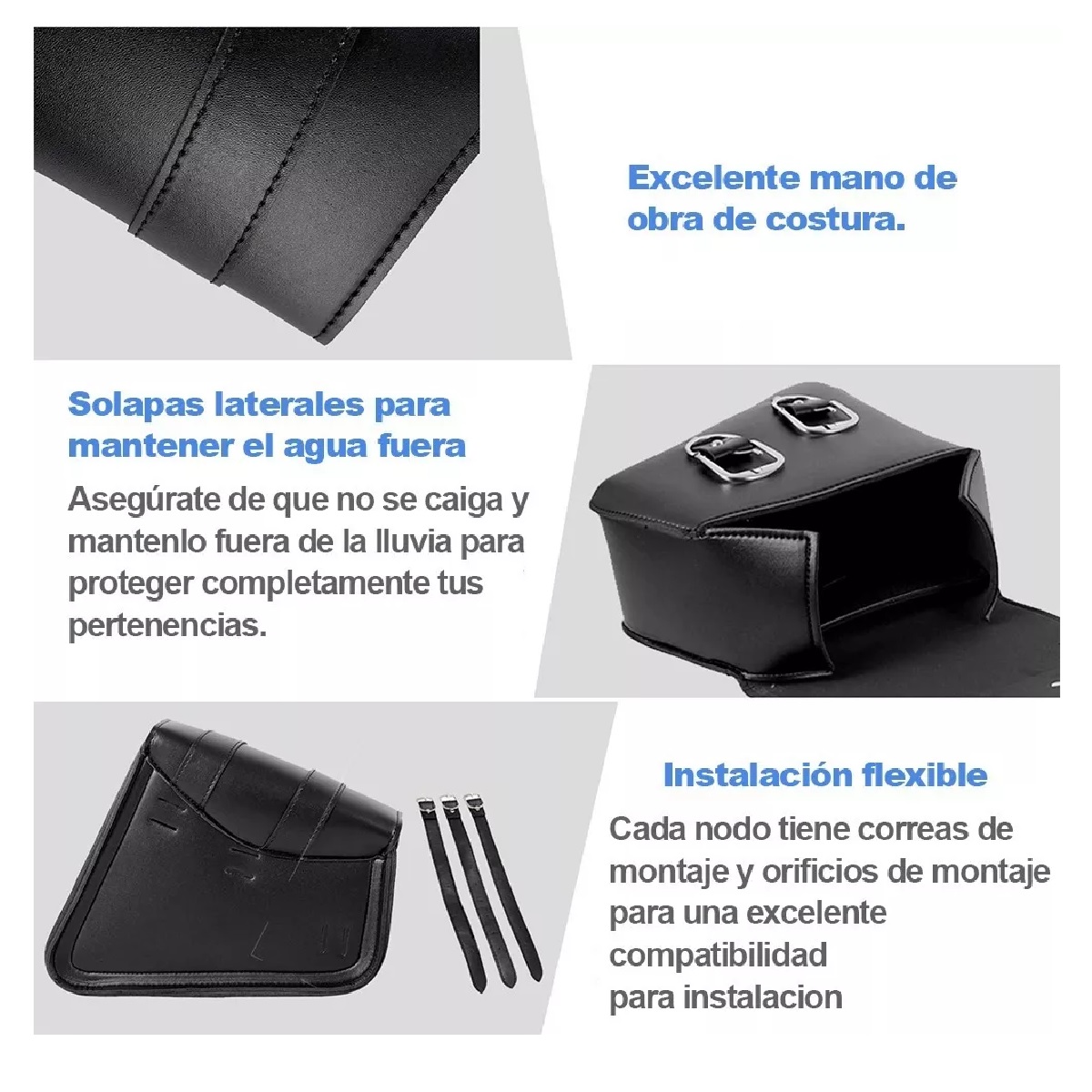 Alforjas Laterales De Cuero Para Motocicleta Tipo Harley