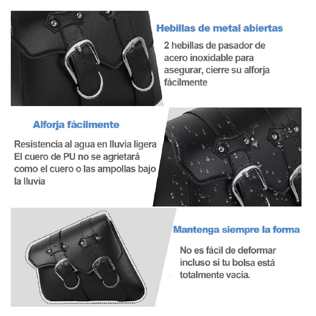 Alforjas Laterales De Cuero Para Motocicleta Tipo Harley