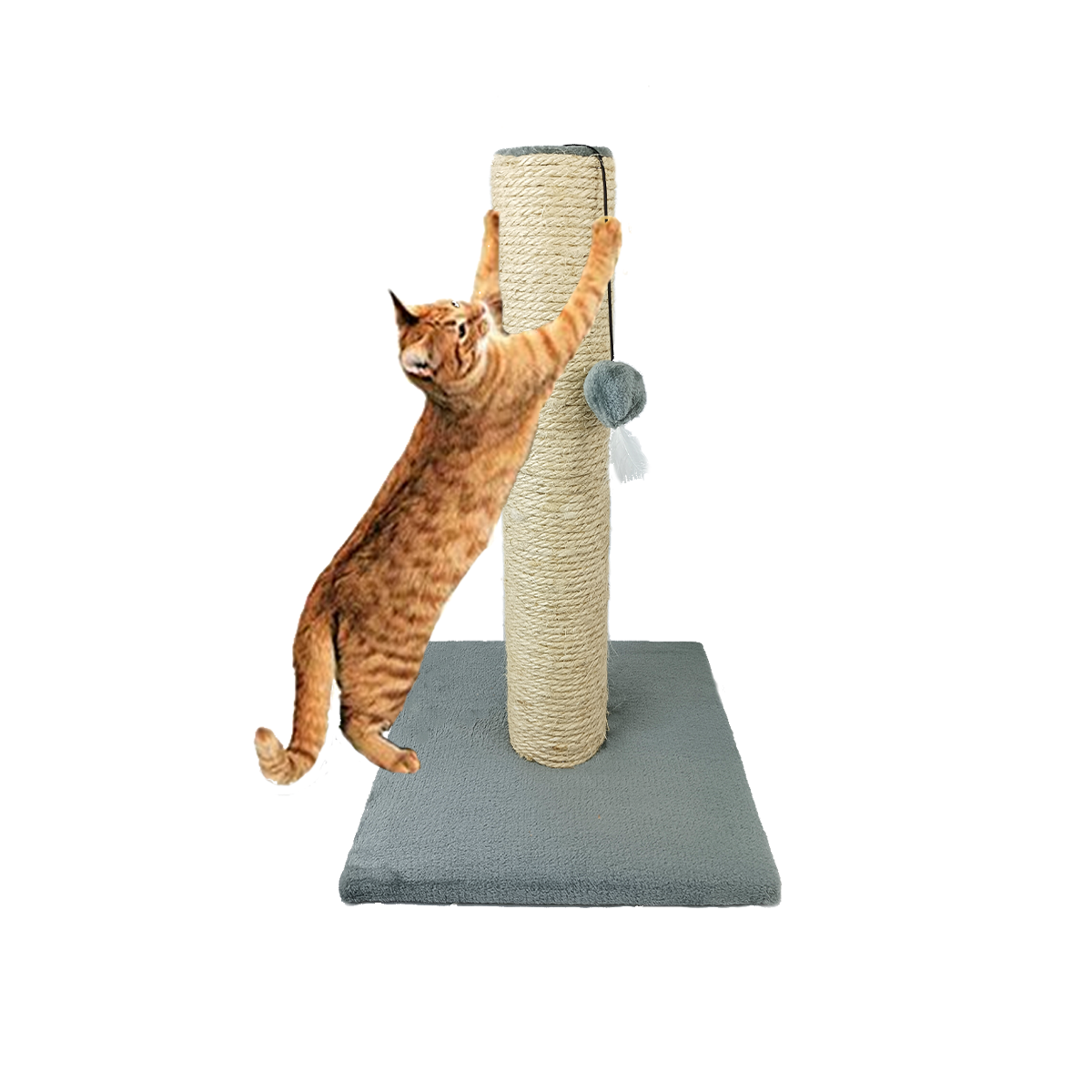 Rascador De Henequen Con Tapiceria Afelpada De 50 cm Color Gris