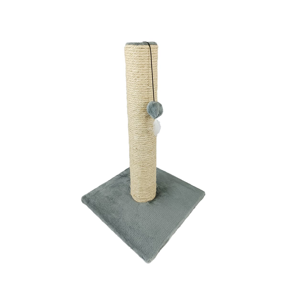 Rascador De Henequen Con Tapiceria Afelpada De 50 cm Color Gris