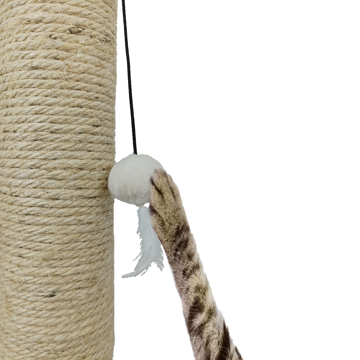 Rascador De Henequen Con Tapiceria Afelpada De 50 cm Color Gris