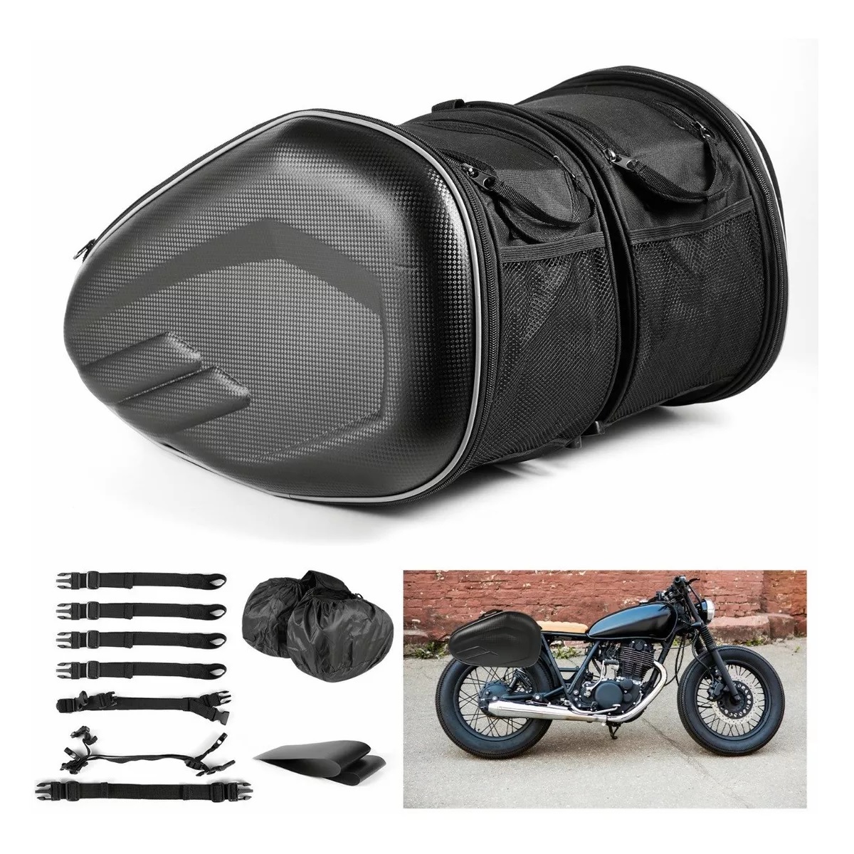 Pack Alforjas Universales Para Motocicleta Bolsas Impermeable 2 Pzas