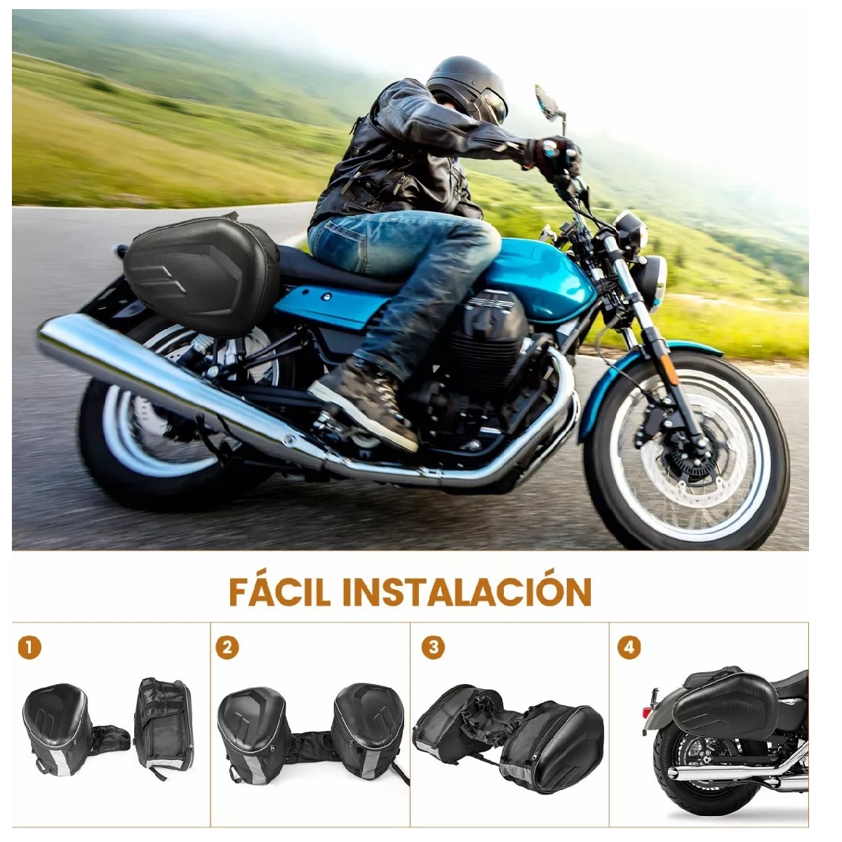Pack Alforjas Universales Para Motocicleta Bolsas Impermeable 2 Pzas