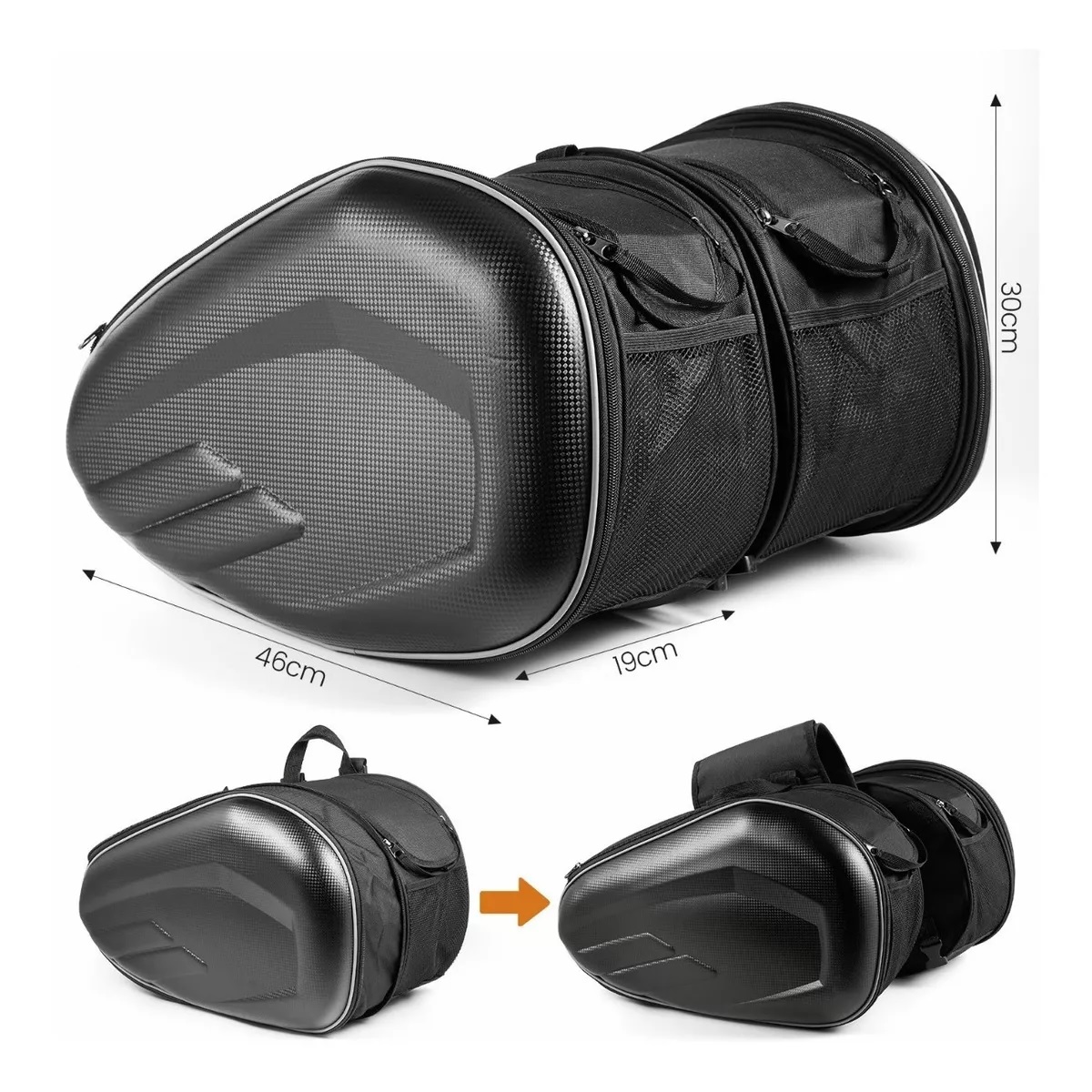 Pack Alforjas Universales Para Motocicleta Bolsas Impermeable 2 Pzas