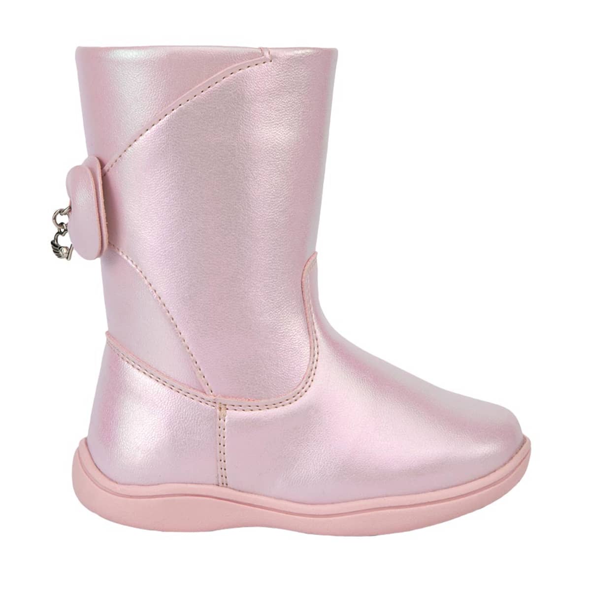 Botines para bebé, color rosa, acabado metálico, mod. 1110230