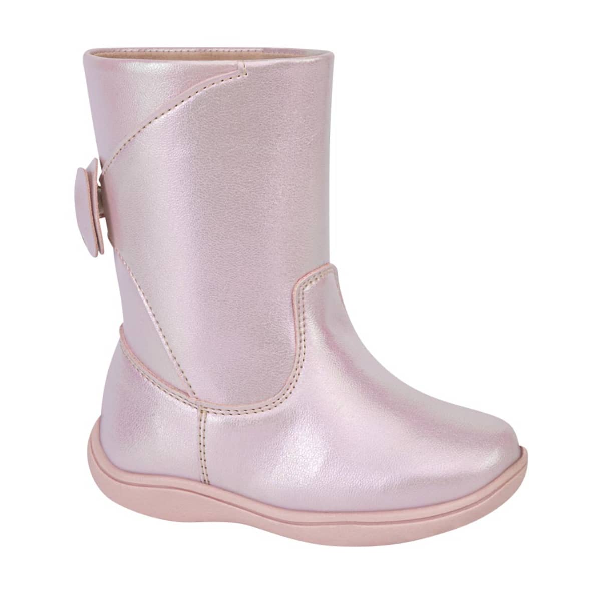 Botines para bebé, color rosa, acabado metálico, mod. 1110230