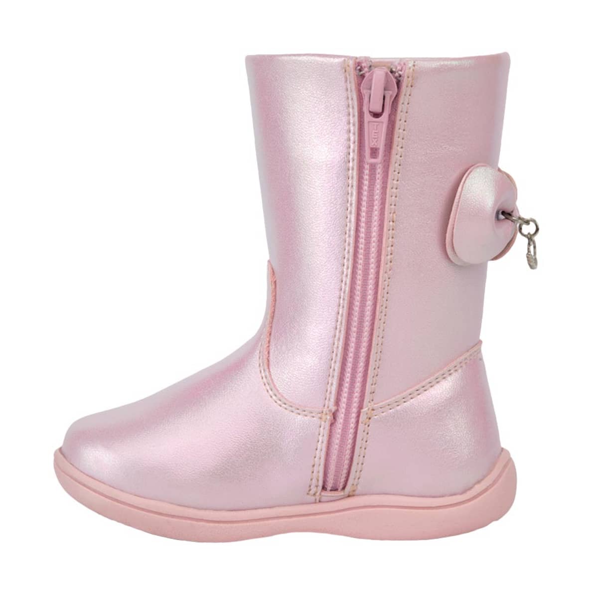 Botines para bebé, color rosa, acabado metálico, mod. 1110230