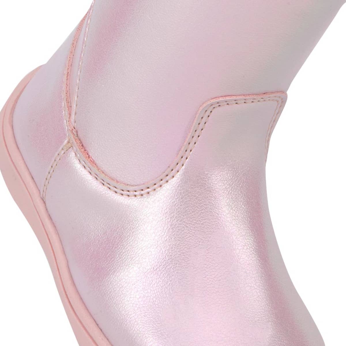 Botines para bebé, color rosa, acabado metálico, mod. 1110230
