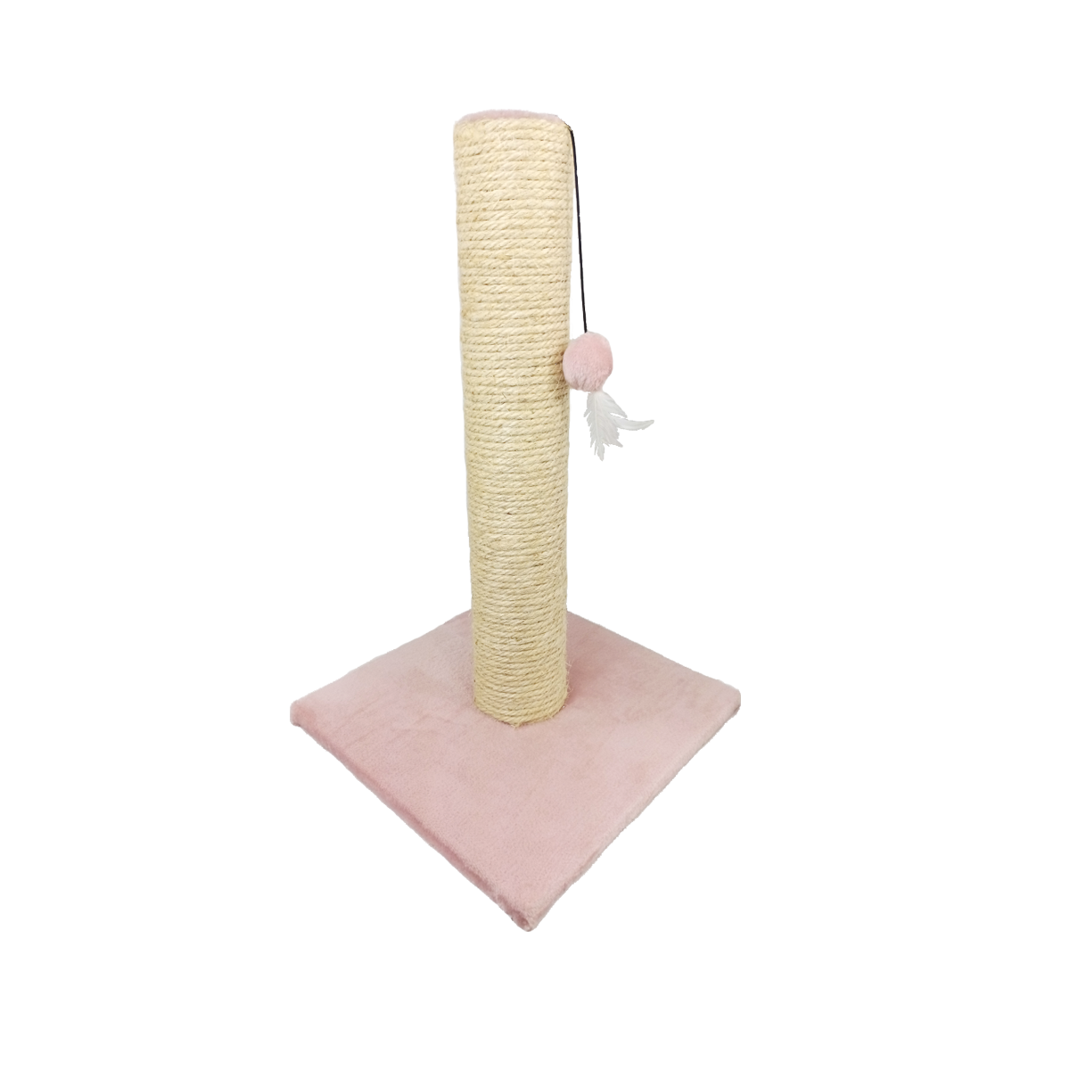 Rascador De Henequen Con Tapiceria Afelpada De 50 cm Color Rosa