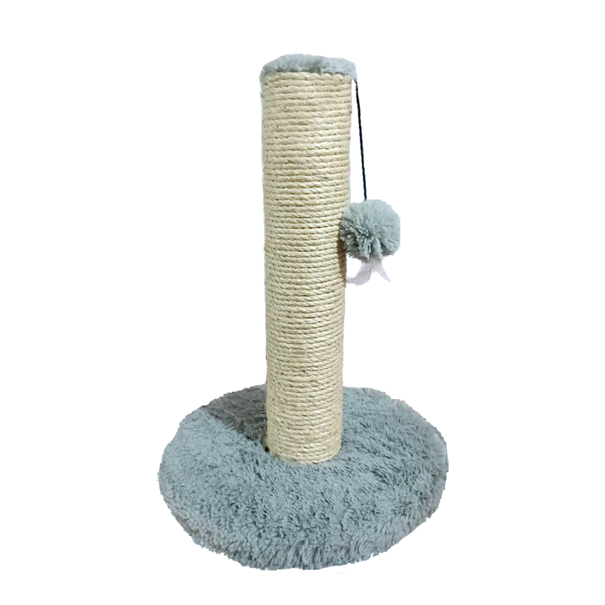 Rascador Premium Gris Tela Peluche Extra Suave 50 Cm | Lazo Rascable Máx Calidad