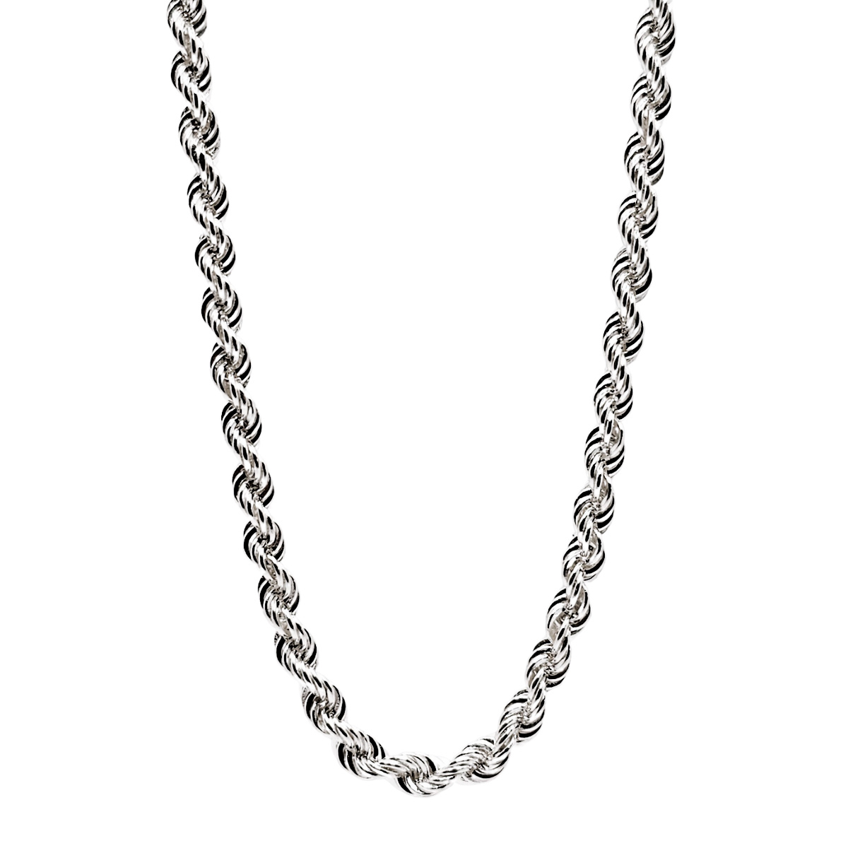 Cadena torzal de plata .925 de 4 mm  de grosor