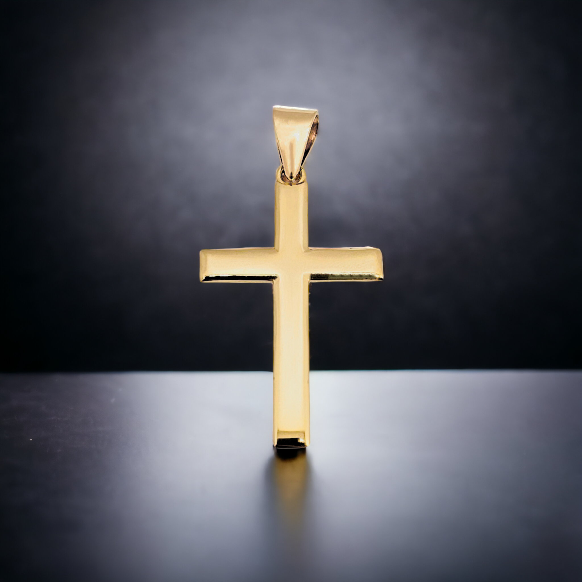 DIJE CRUZ ORO 10K HOMBRE LISA