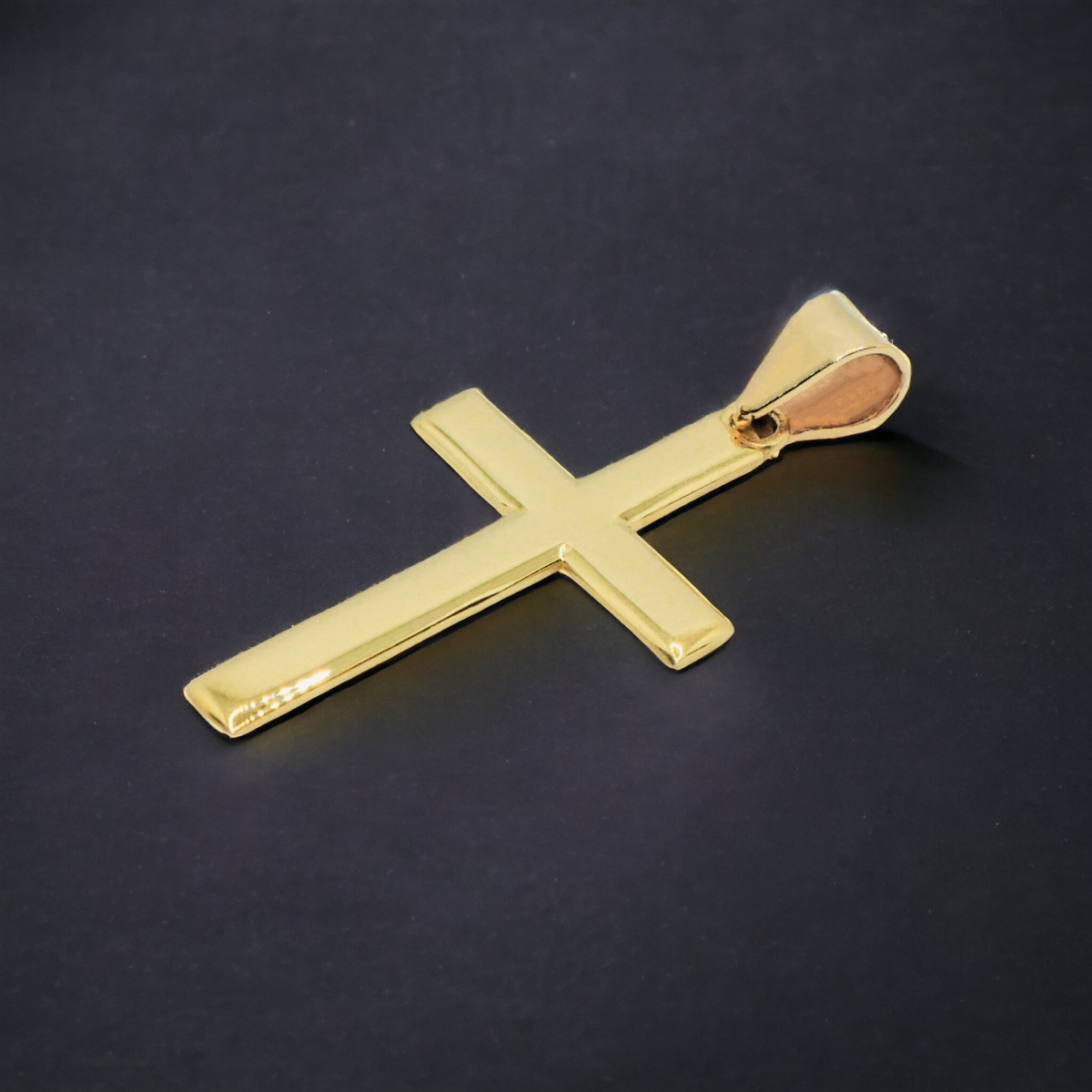 DIJE CRUZ ORO 10K HOMBRE LISA