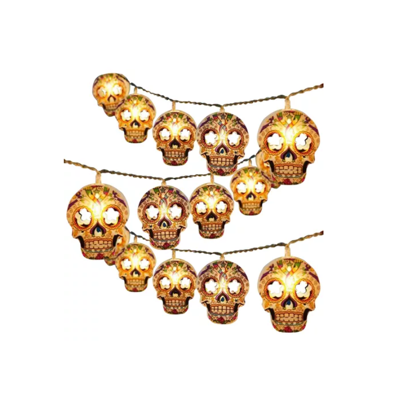Halloween De Luces 3m 20led Decoración Calaveritas Adornos