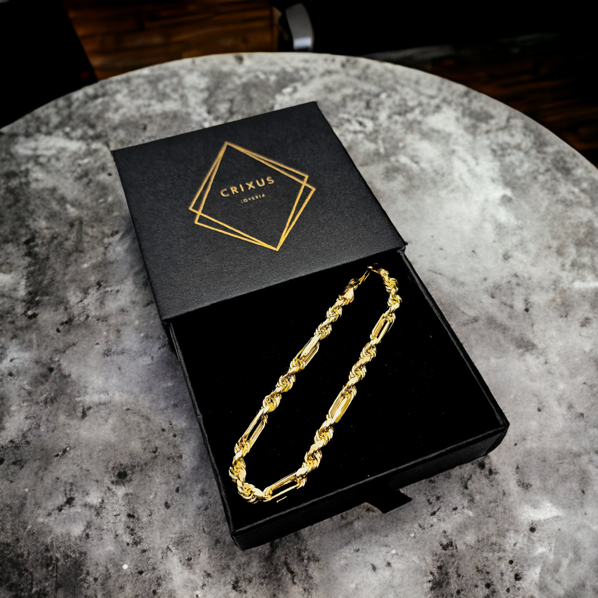 TORZAL FIGARO ORO 10K HOMBRE ITALIANO