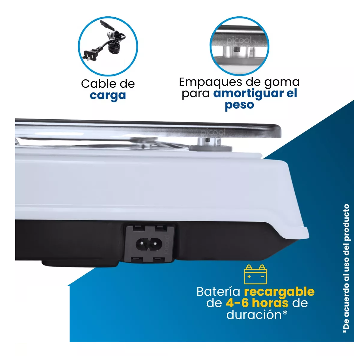 Báscula Comercial Digital 40 Kg Recargable Plateado