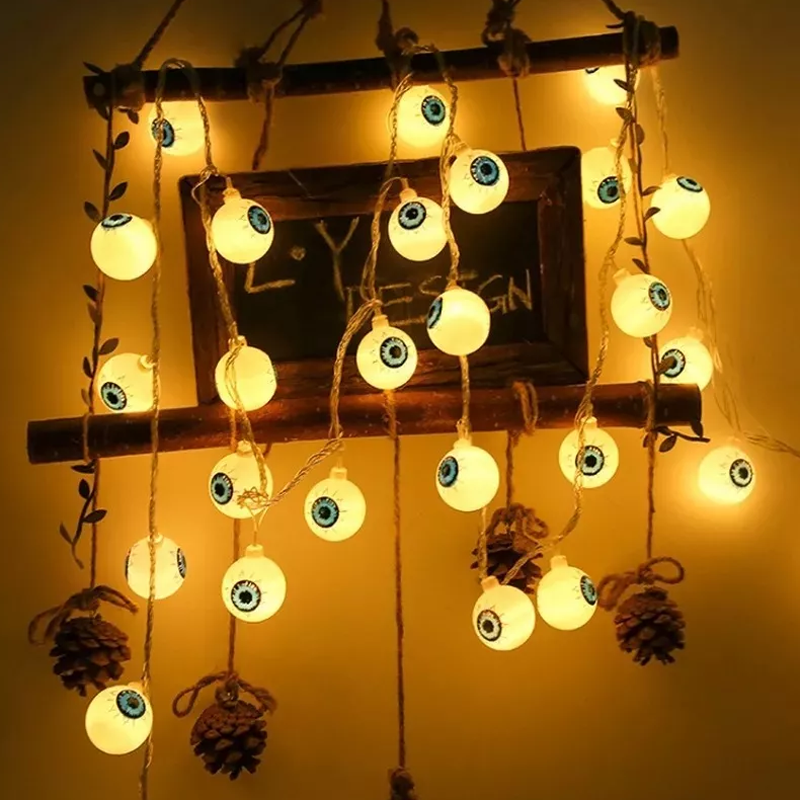 Serie De Luces 3mt 20led Decoracion Halloween Ojos Fantasma