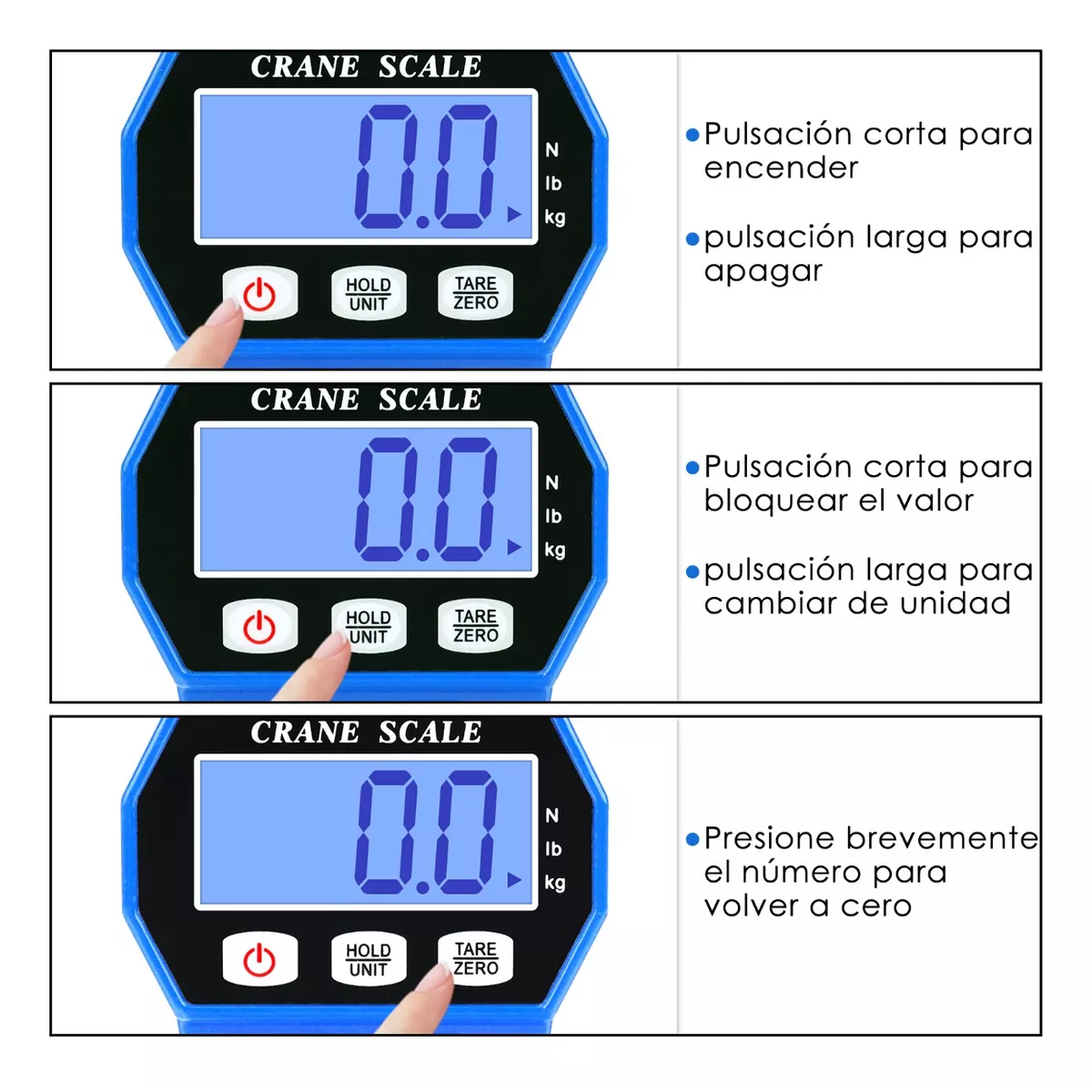 Báscula Colgante Digital Portátil Con Lcd 300kg Azul