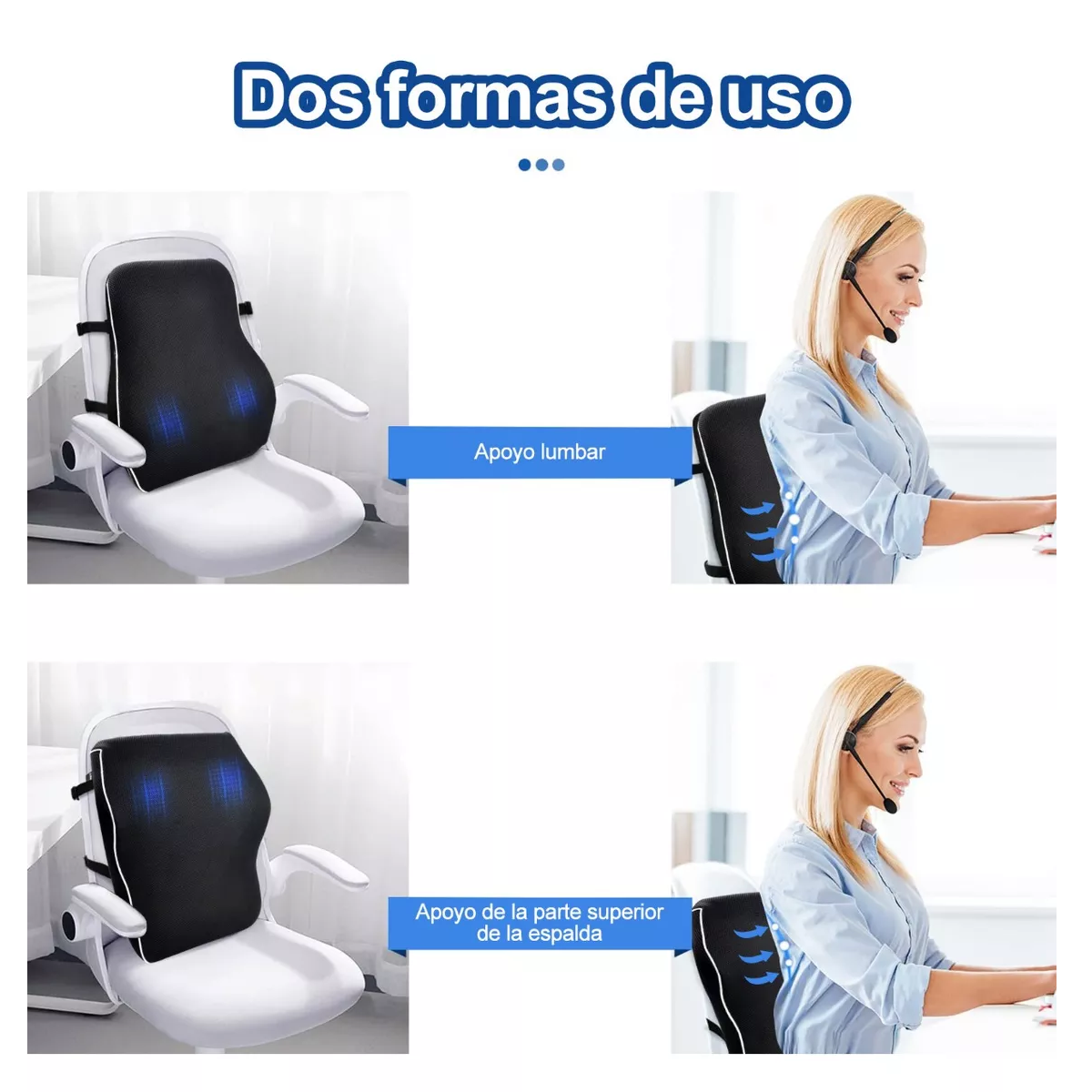 Almohada De Soporte Lumbar Cojín De Respaldo Coche Oficina