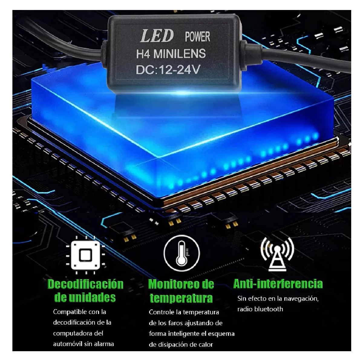Kit Faros Led Auto Lupa Proyector Alto y Bajo H4