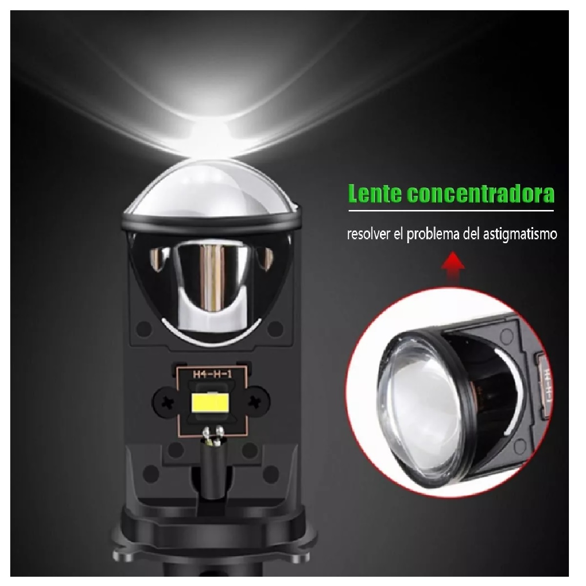 Kit Faros Led Auto Lupa Proyector Alto y Bajo H4