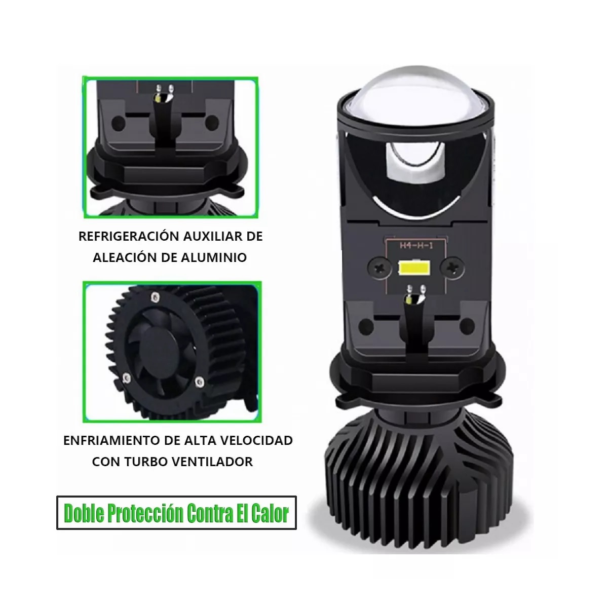 Kit Faros Led Auto Lupa Proyector Alto y Bajo H4