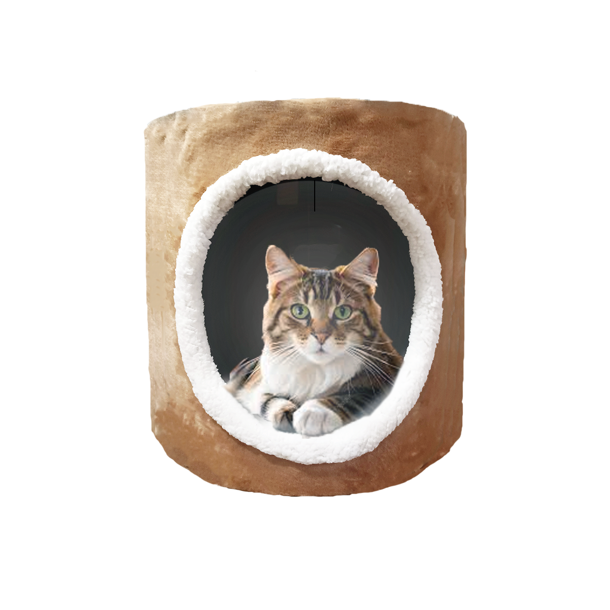 Casita Modular Para Gato Tapizada En Color Cafe Afelpada
