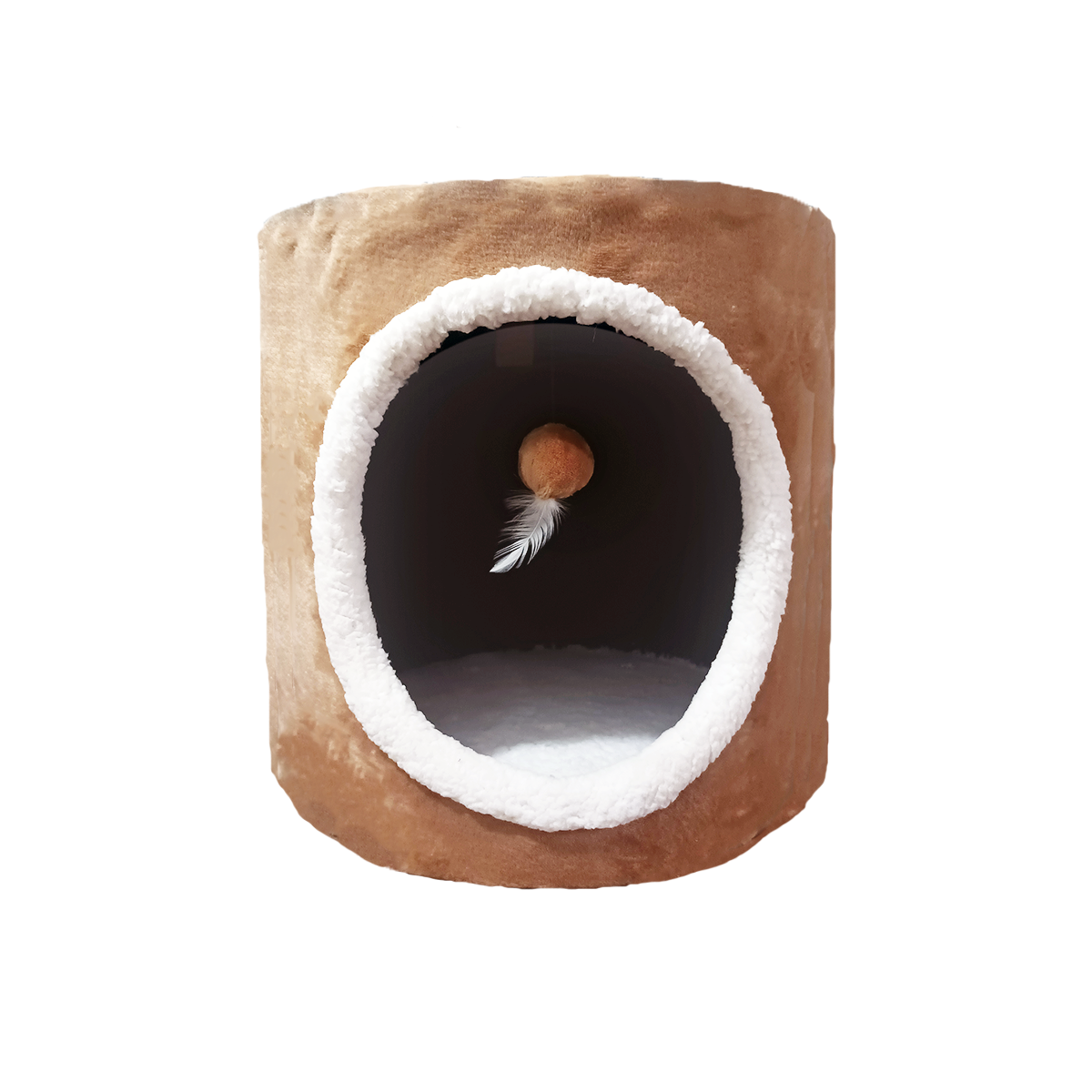 Casita Modular Para Gato Tapizada En Color Cafe Afelpada